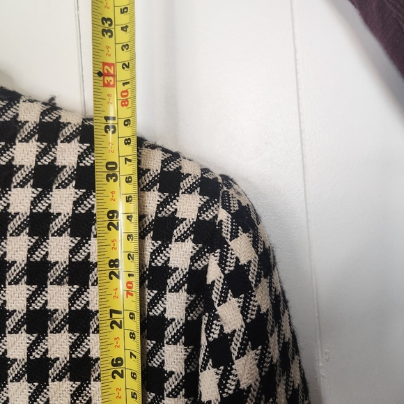 Vintage Oversized Wool Silk Plaid Boyfriend Blazer Jacket Preppy Academia Medium - Picture 12 of 14